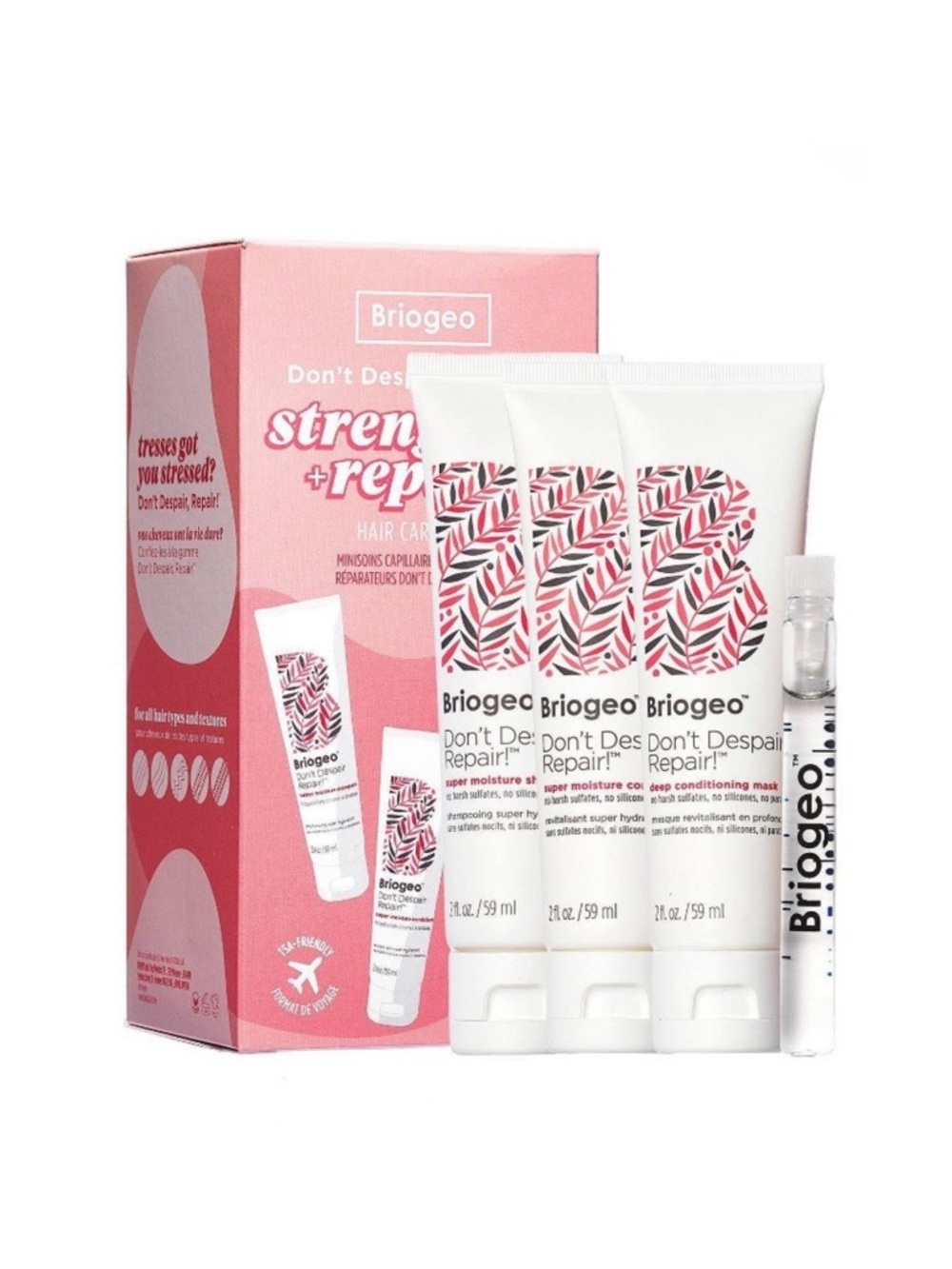 Briogeo Strengthen & Repair Travel Hair Kit - TSA approved ✈️☀️